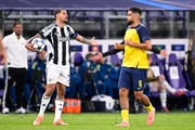 Bruno Guimarães na partida da Champions League entre USG x Newcastle