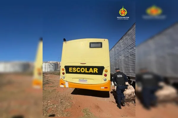Ônibus escolar furtado no Entorno é recuperado após dono acionar PMDF - destaque galeria