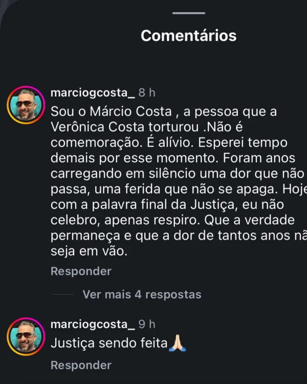 Ex-marido se manifesta após pedido de prisão de Veronica Costa: “Alívio” - destaque galeria Ex-marido se manifesta após pedido de prisão de Veronica Costa: “Alívio” - destaque galeria
