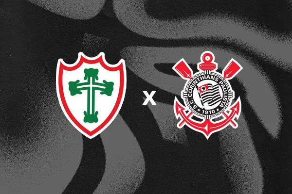 Imagem colorida de emblemas de Portuguesa-SP e Corinthians- Metrópoles
