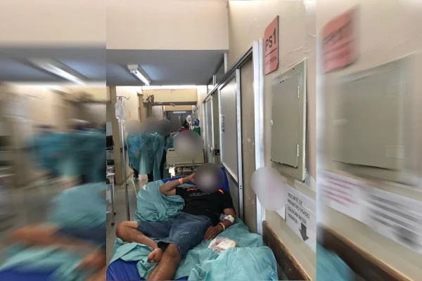 Vídeos: hospitais do DF têm pacientes no corredor e máscaras rasgadas