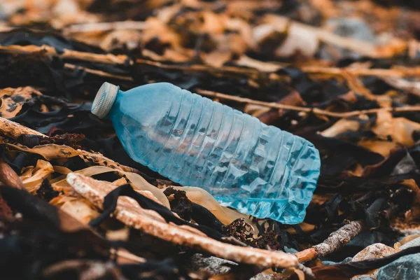 Imagem colorida mostra plástico na natureza - Metrópoles