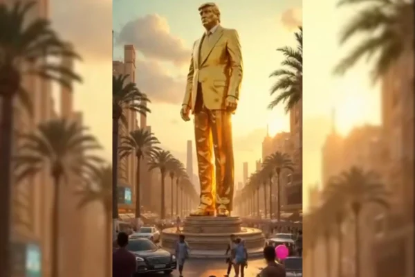 Imagens coloridas feitas por IA compartilhadas pelo presidente Donald Trump - Metrópoles