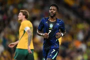 Vini Jr. durante amistoso diante da Austrália