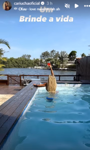 Cariúcha apareceu na mesma piscina em foto no Instagram