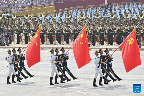 Desfile militar realizado em comemoração ao 80º aniversário da vitória na Guerra de Resistência do Povo Chinês contra a Agressão Japonesa