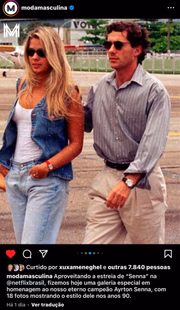 Web reage após Xuxa curtir post com foto de Galisteu e Ayrton Senna