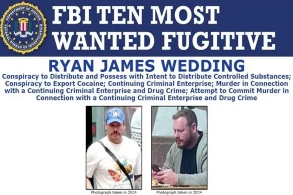 Imagem colorida de Ryan James Wedding, ex-atleta procurado pelo FBI - Metrópoles