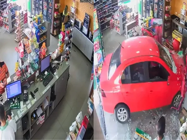 Carro invade loja de conveniência-metrópoles