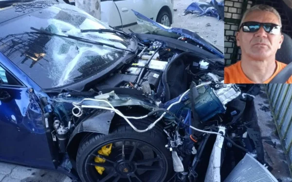 foto colorida de acidente envolvendo Porsche matou motorista de aplicativo Ornaldo Viana (detalhe) - Metrópoles