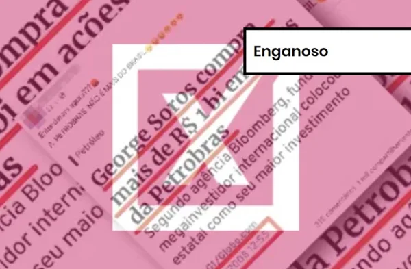 Imagem colorida de post enganoso sobre Petrobras
