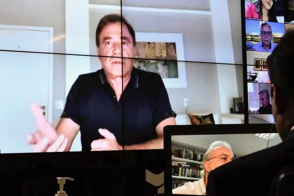 Senador Álvaro Dias (Pode-PR) Presidente Davi Alcolumbre (DEM-AP) fala durante sessão deliberativa remota do Senado Federal nesta terça-feira (05/05)