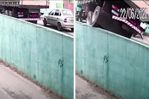 caminhão desgovernado Aparecida