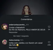 Seguidores invadiram o perfil de Marina Sena e lamentaram o fimm do namoro com Juliano Floss