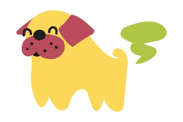 arte colorida cachorro com gases