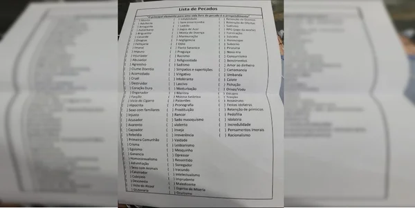 De pichação a vodu: igreja entrega lista inusitada de “pecados” a jovens fiéis