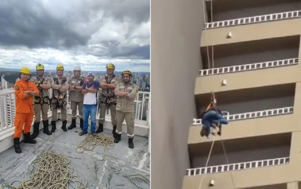 imagem colorida trabalhador pendurado em goiania