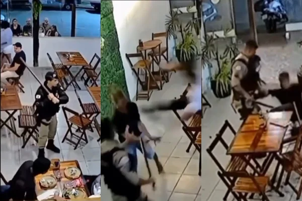 confusão pizzaria