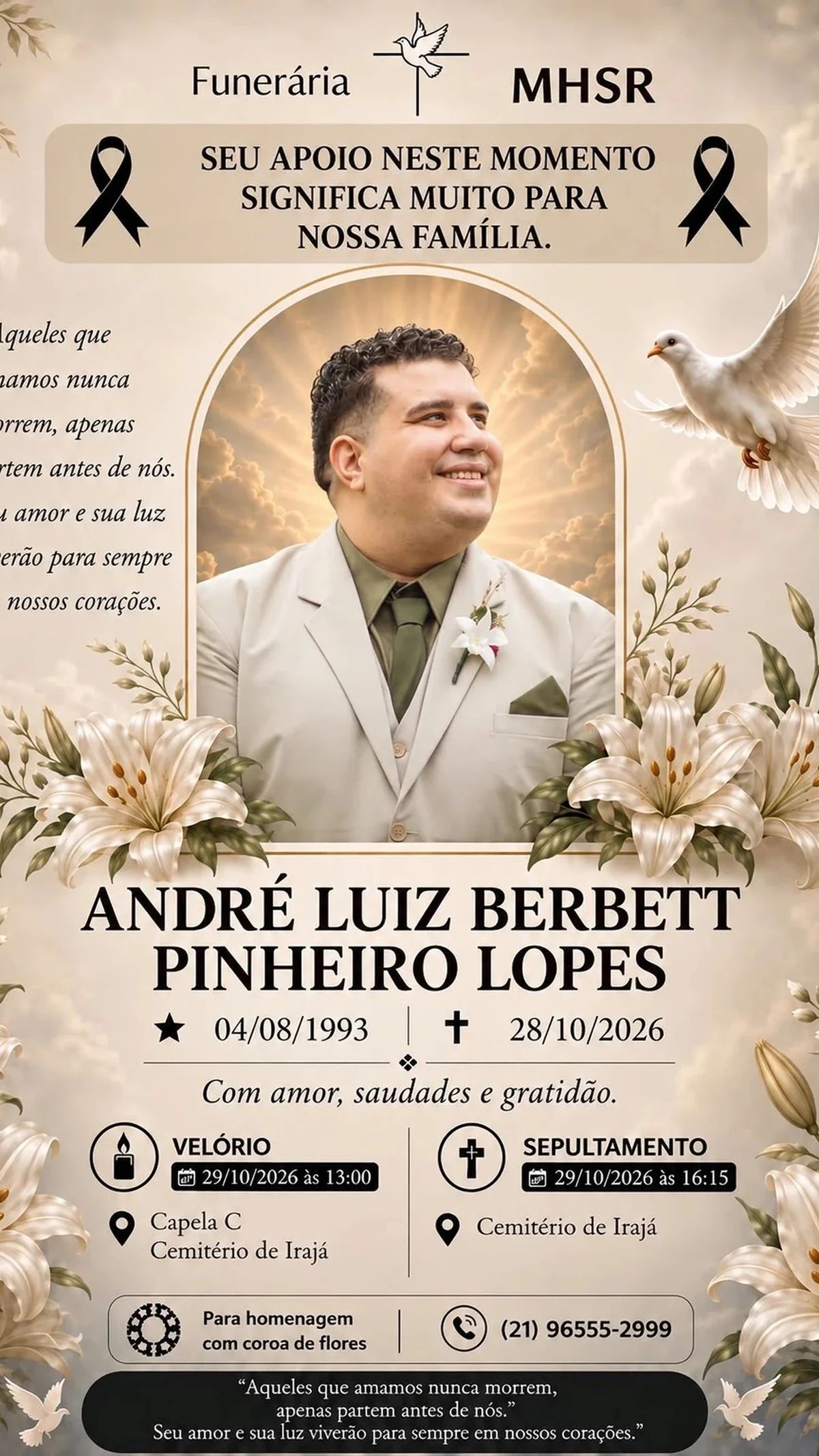A causa da morte de Dedeco não foi revelada A causa da morte de Dedeco não foi revelada
