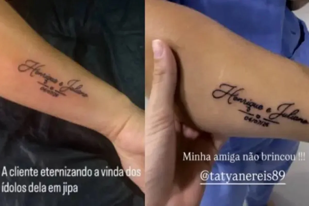 Henrique e Juliano foram eternizados na pele de uma fã Henrique e Juliano foram eternizados na pele de uma fã