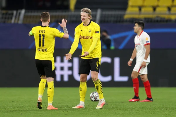 Haaland marca e Sevilla avança na Champions