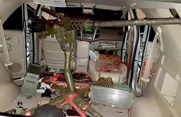 Foto colorida da metralhadora .50 usada pelo PCC para assassinar o narcotraficante Jorge Rafaat no Paraguai - Metrópoles