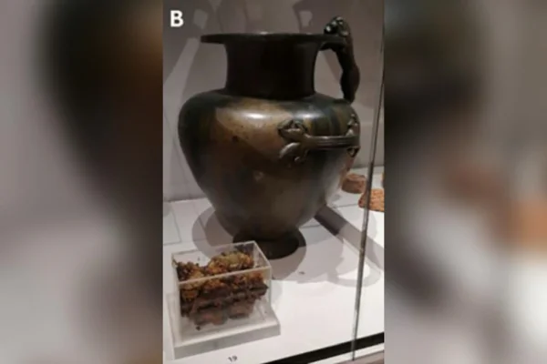 Imagem colorida de vaso de bronze com mel - Metrópoles