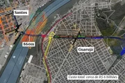 Túnel que será construído entre Santos e Guarujá em convênio assinado pelo governo federal e o estado de SP