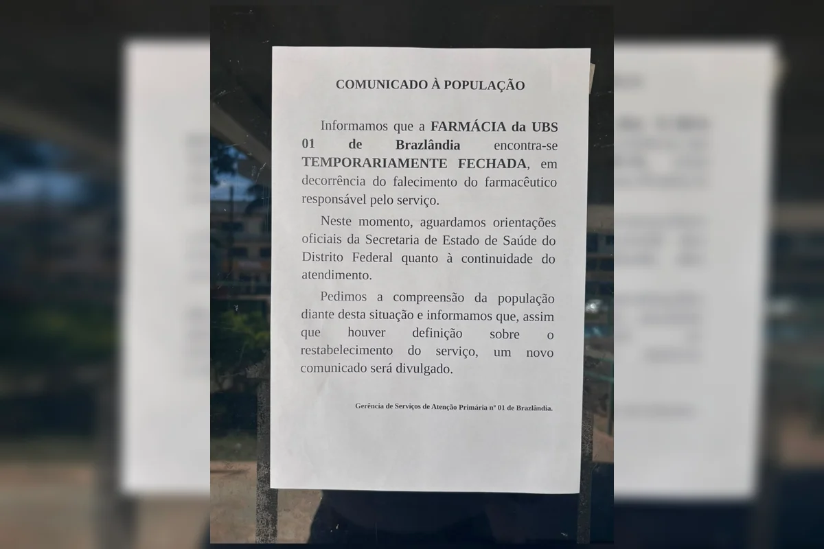 UBS 1 de Brazlândia está temporariamente fechada UBS 1 de Brazlândia está temporariamente fechada