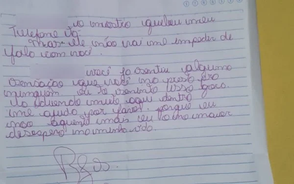 Adolescente gay agredido pelo pai pediu socorro em carta: “Desespero”