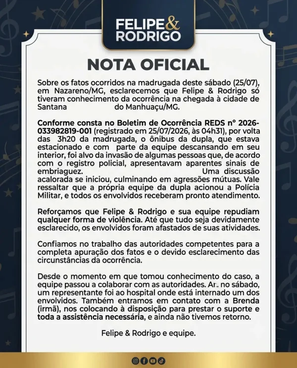 Briga envolvendo equipe da dupla Felipe e Rodrigo acaba com 5 feridos - destaque galeria