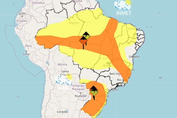 Inmet emite alerta laranja para diferentes regiões do país; veja
