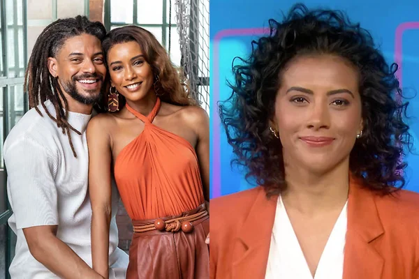 Paulo Lessa e Taís Araújo em Cara e Coragem; à direita, Aline Midlej