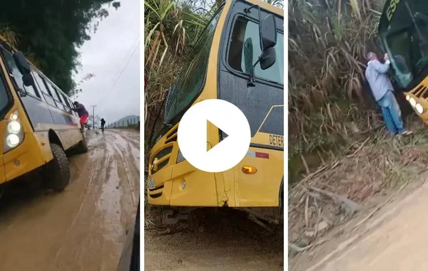 Crianças são retiradas pela janela após ônibus tombar em Camboriú (SC)