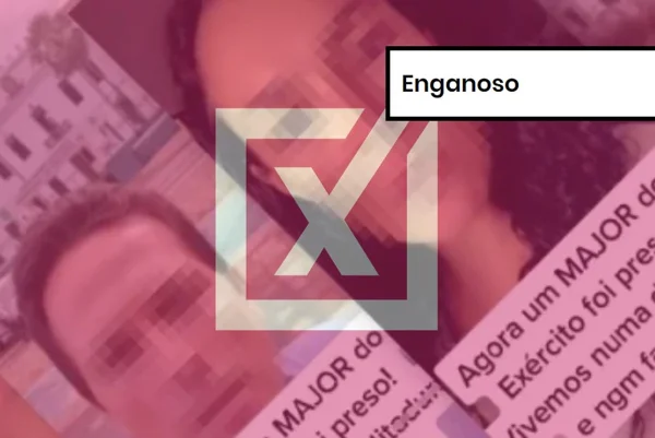 Imagem colorida de post enganoso sobre prisão de major