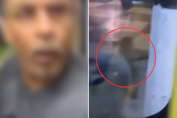 Imagem colorida mostra homem suspeito de filmar partes íntimas de mulher em ônibus. Metrópoles