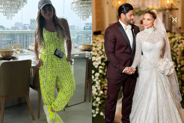 Foto colorida de Iran Ângelo, jogador Hulk e Camila Ângelo - Metrópoles