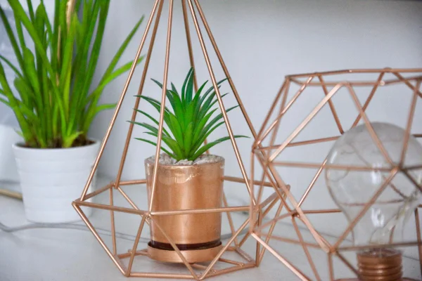 Objetos de decoração rose gold