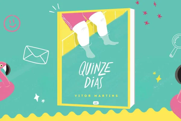 Capa do livro Quinze Dias em fundo azul - Metrópoles
