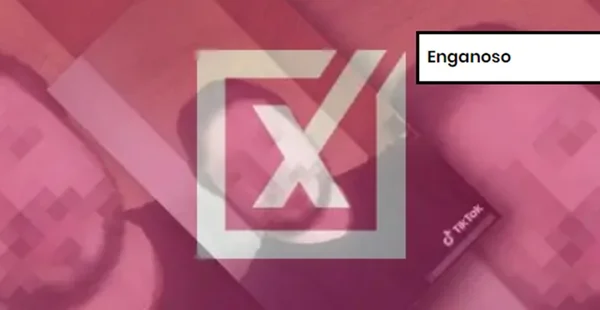 Captura de tela de vídeo com etiqueta de conteúdo enganoso