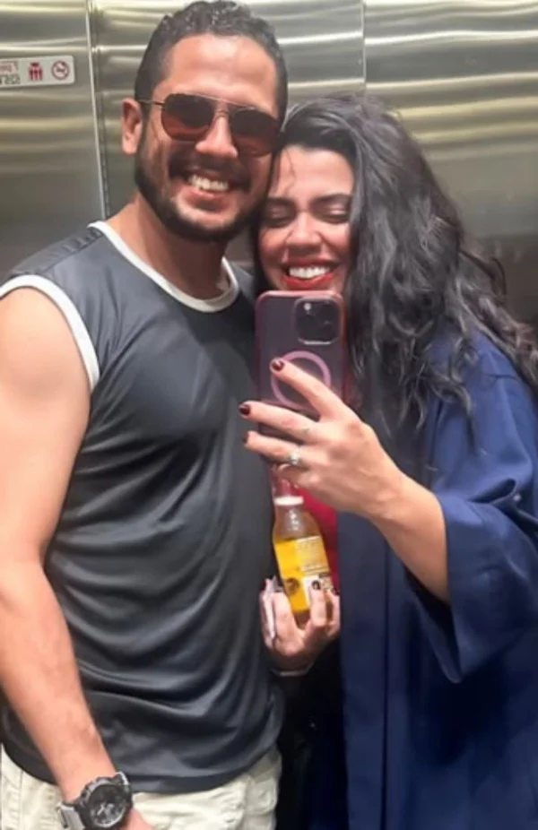 Jornalista Vanessa Ricarte com o ex-noivo, Caio Nascimento