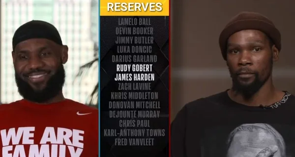 Durant esnoba Harden em evento e LeBron cai na gargalhada