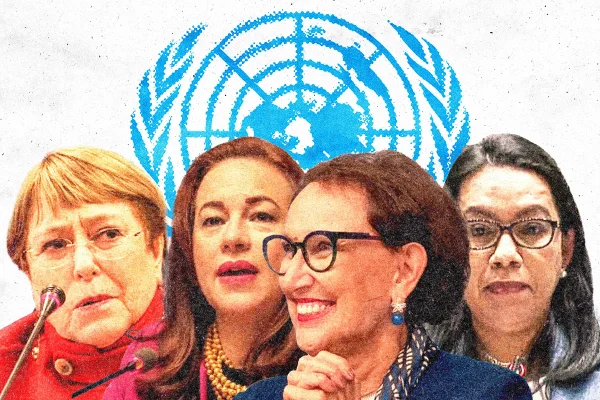 Imagem colorida mostra mulheres que disputam cargo de secretária-geral da ONU - Metrópoles