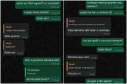 Prints da conversa entre o ator e o golpista Prints da conversa entre o ator e o golpista