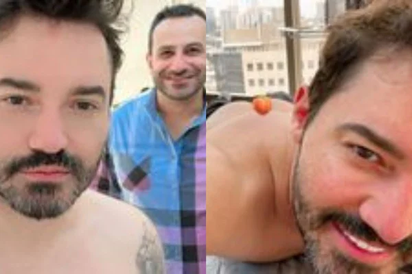 Fernando Zor com a bunda para cima fazendo tratamento de beleza