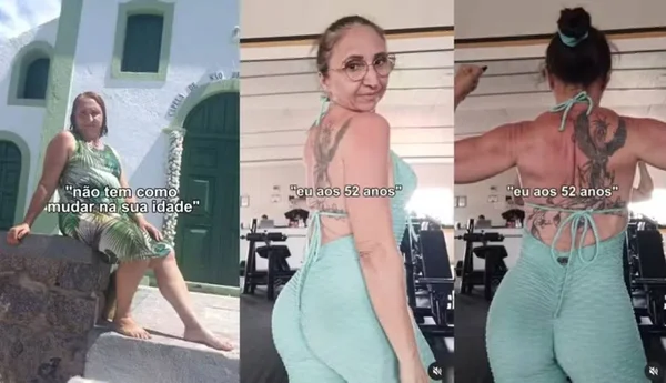 imagem colorida mulher viraliza ao mostrar transformações do corpo aos 52