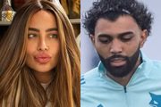 Rafaella Santos assiste partida de Gabigol no Atlético
