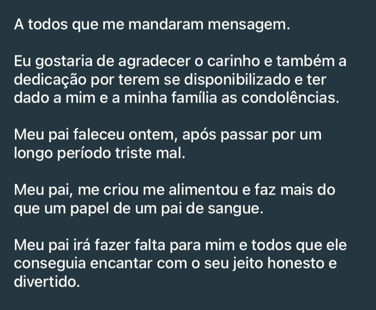 Filho de Juarez Pontes, Rudson Matos desabafou nos stories do Instagram Filho de Juarez Pontes, Rudson Matos desabafou nos stories do Instagram