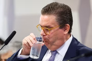 Ministro da Previdência Social, Wolney Queiroz, durante depoimento no Senado sobre o escândalo do INSS 
