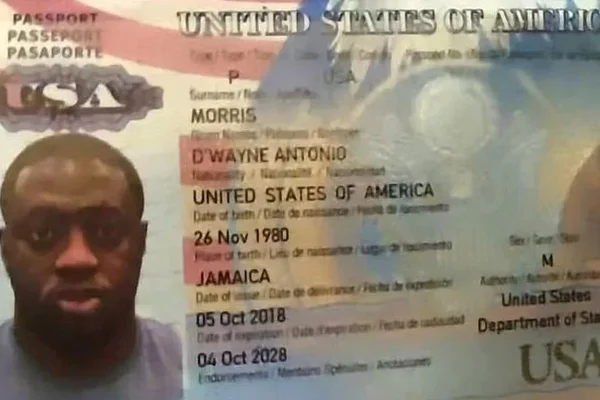 Imagem colorida de passaporte do turista jamaicano morto em Copacabana